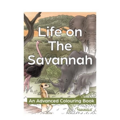 Squiggle A4 Life on the Savannah Colouring Book