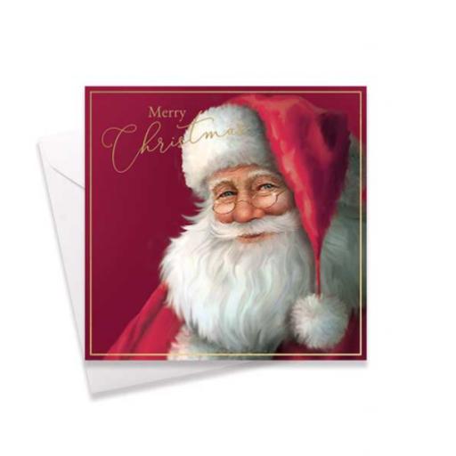 Festive Wonderland Square Christmas Cards, Traditional Santa - Box of 10