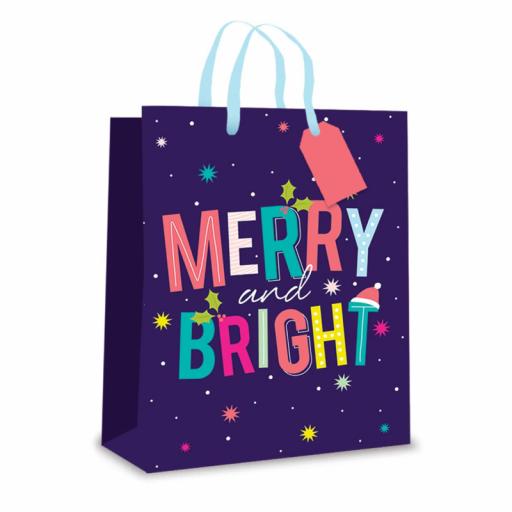Tallon Medium Gift Bag, Merry & Bright - Pack of 12