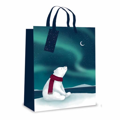 Tallon Large Gift Bag, Polar Northern Lights - Pack of 12