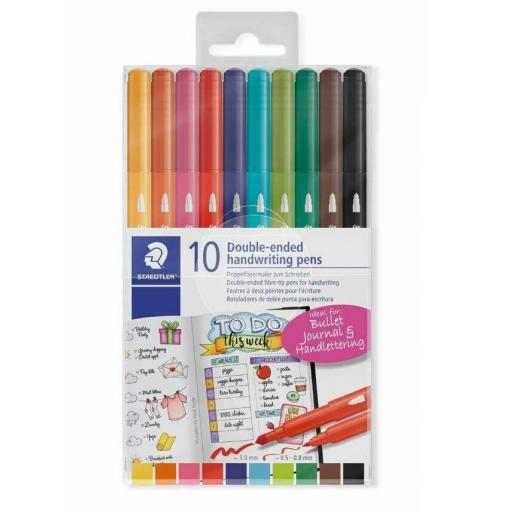 Staedtler Double-Ended Handwriting Pens - Pack of 10