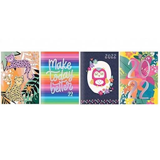 Tallon 0346 Pocket Size Holographic Foil 2022 WTV Diary - Assorted Designs X1