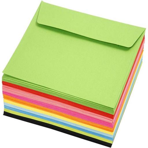 Creotime Coloured Envelopes 16 x 16cm - Pack of 100