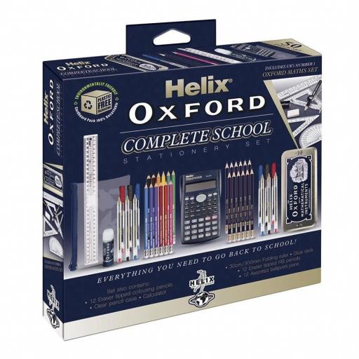 Helix Oxford Complete School Stationery Set - 50 Piece Set