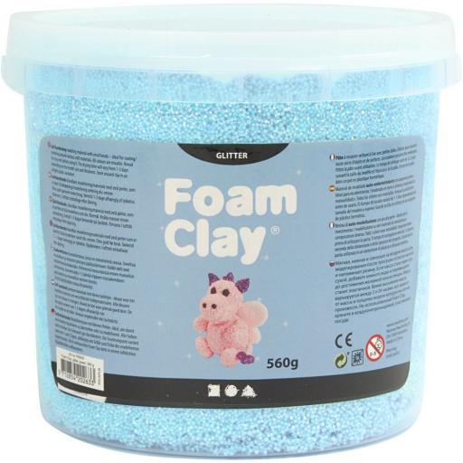 Creativ Foam Clay 560g Bucket - Glitter Light Blue