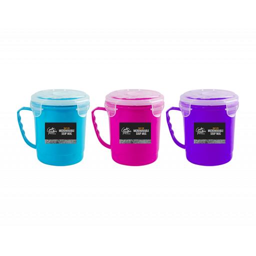 Cooke & Miller Microwavable Soup Mug - Assorted Colours