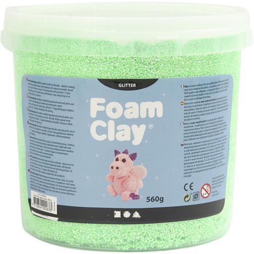 Creativ Foam Clay 560g Bucket - Glitter Green