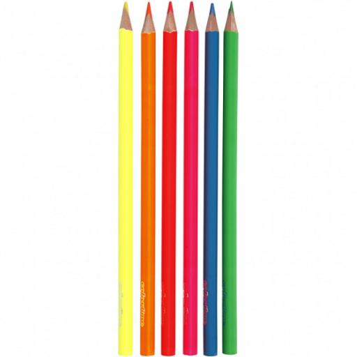 Craft & Create Bright Neon Colouring Pencils - Pack of 10
