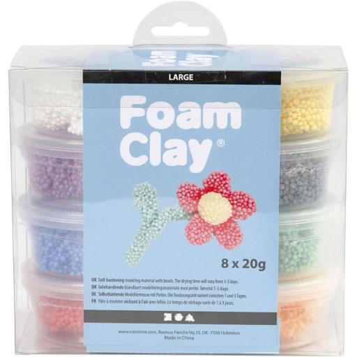 Creativ Foam Clay Large Assorted Colours 8 x 20g