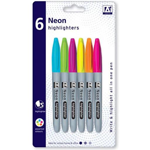 IGD Neon Highlighter Pens - Pack of 6