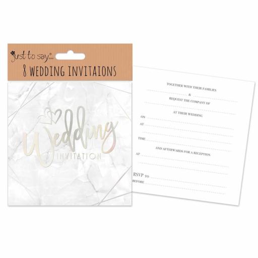 Tallon Square Wedding Invitations & Envelopes - Pack of 8