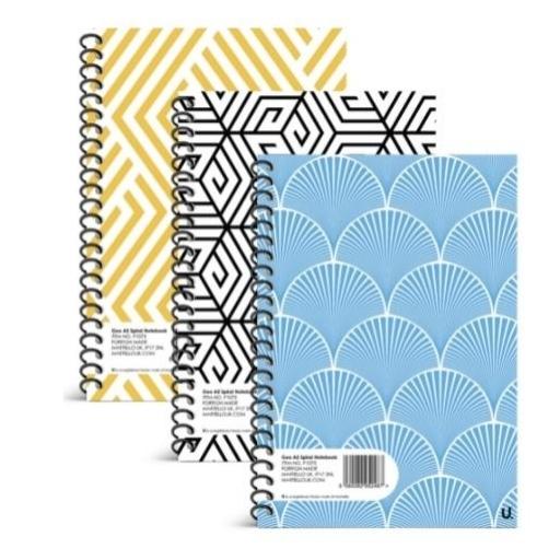 U. Geometric A5 Spiral Notebook - Assorted Design