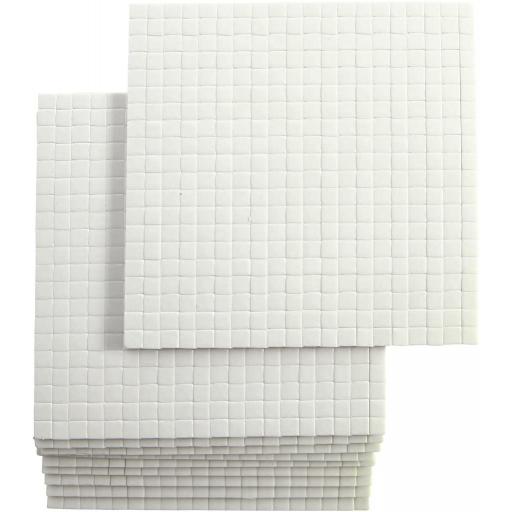 Creativ Double-Sided Sticky Foam Pads, 5x5x3mm - Pack of 10 Sheets