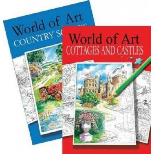 A4 Colouring Books Cottages Castles & Country Scenes - Set of 2