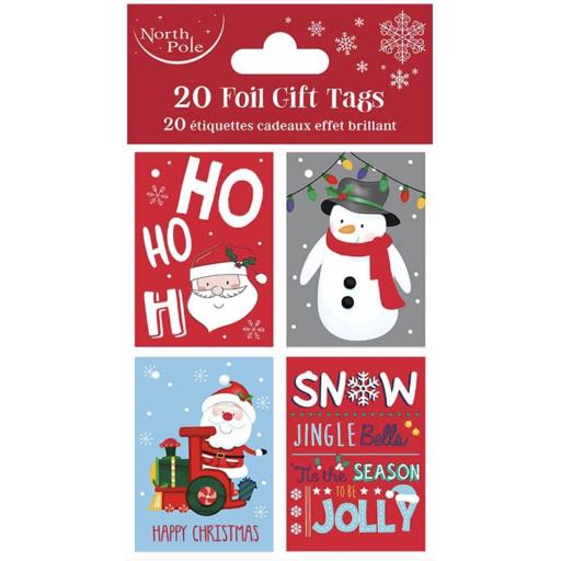 Eurowrap North Pole Foil Cute Gift Tags - Pack of 20