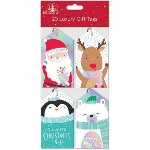 Tallon Christmas Gift Tags, Cute Characters - Pack of 20