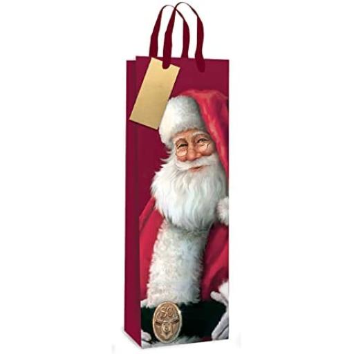 Tallon Christmas Bottle Bag, Traditional Santa - Pack of 12