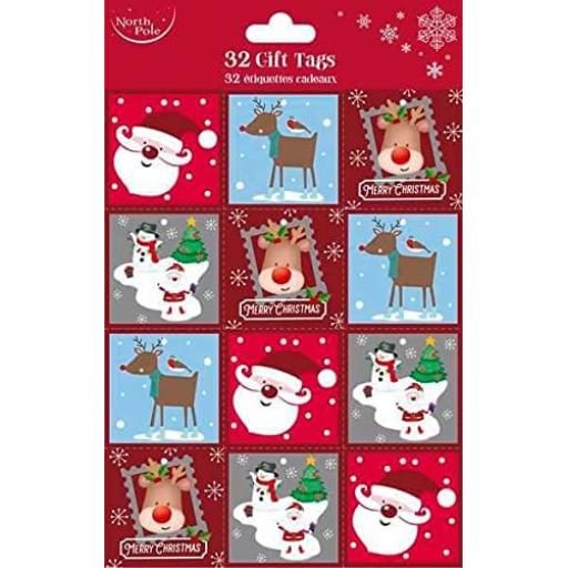 Eurowrap North Pole Cute Gift Tags - Pack of 32