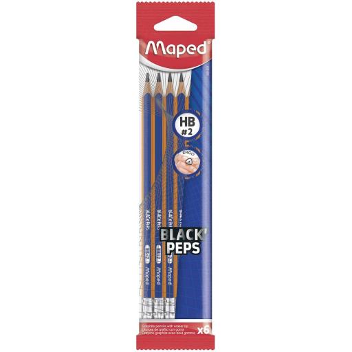 Maped Wood Free HB Grade Pencils - Pack of 6