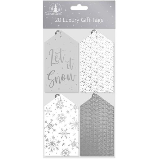 Tallon Luxury Christmas Gift Tags, Silver - Pack of 20
