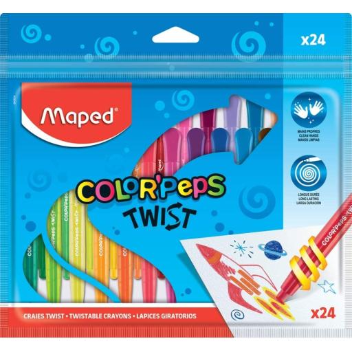 Maped ColorPeps Twistable Crayons - Pack of 24
