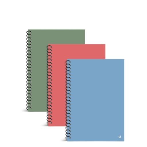 U. A5 Spiral Notebook - Assorted Block Colours X1
