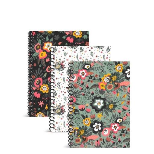 U. A5 Spiral Notebook - Assorted Floral Designs X1