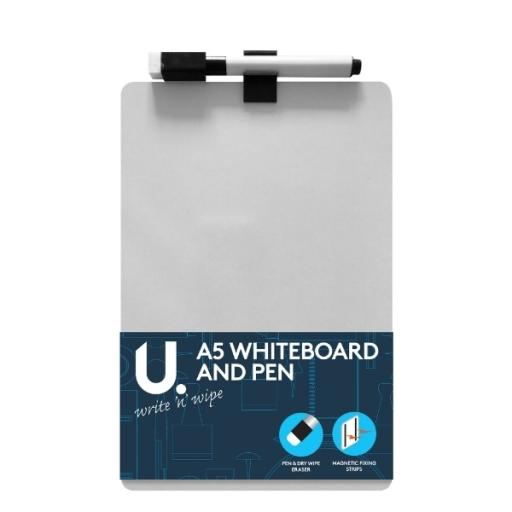 U. A5 Whiteboard & Pen + Magnetic Strip