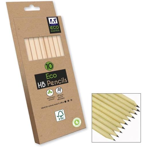 IGD Eco Eraser Tipped HB Pencils - Pack of 10