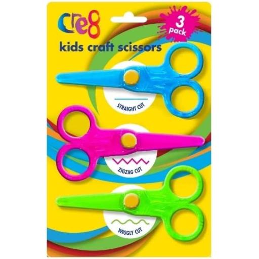 Cre8 Children's Safety Scissors  - Pack of 3