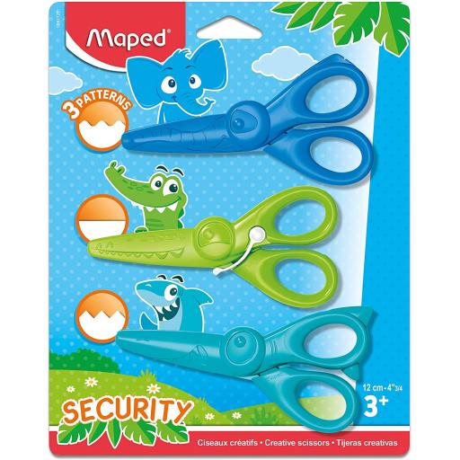 Maped Kidicraft Safety Craft Scissors Zig Zag, Curves & Straight - Pack of 3