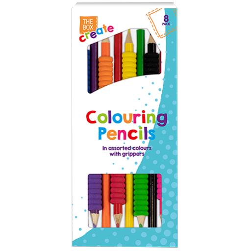 Gem Colouring Pencils With Grippers - Pack of 8