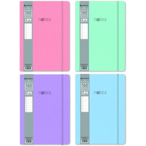 Easynote A4 Soft Touch Ruled Notebook - Assorted Colours X1