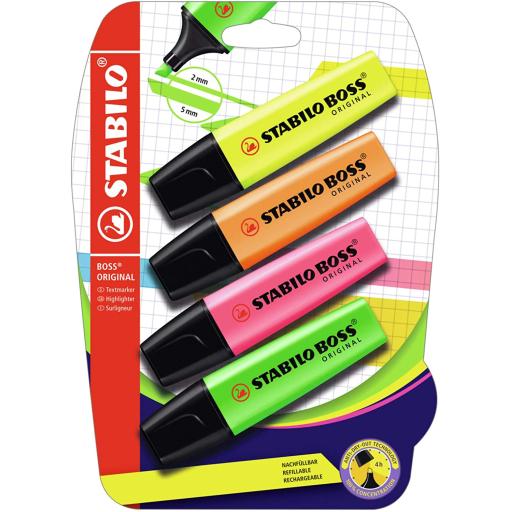 Stabilo Boss Original Highlighter Pens - Pack of 4