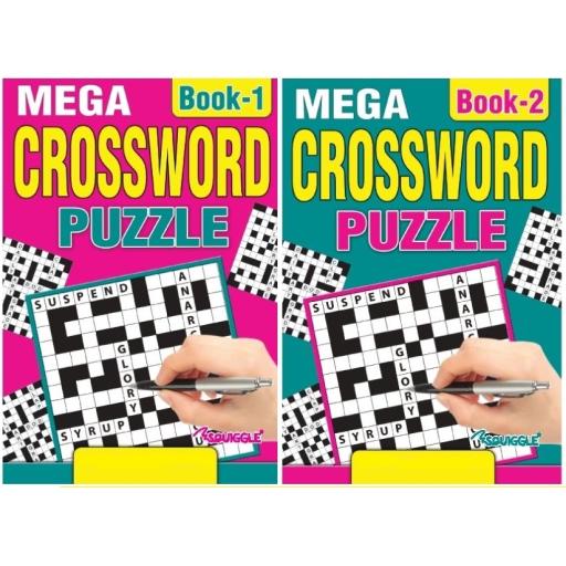 Squiggle A5 Mega Crossword Puzzle Books - Set of 2