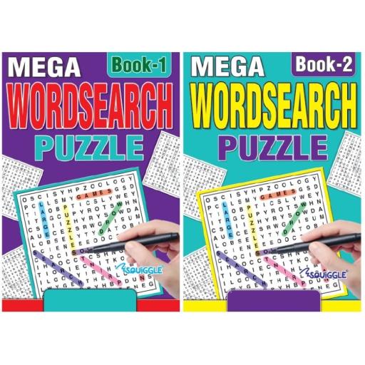 Squiggle A5 Mega Wordsearch Books - Set of 2