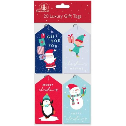 Tallon Christmas Gift Tags, Cute Designs - Pack of 20