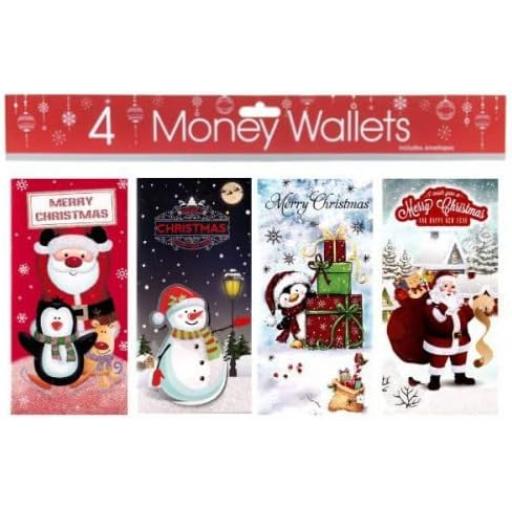 Tulip Christmas Money Wallets Xmas Characters - Pack of 4
