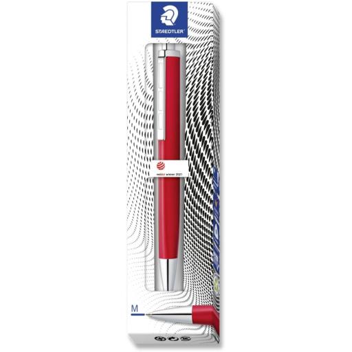 Staedtler Triplus Retractable Ballpoint Pen, Blue Ink - Roaring Red Barrel