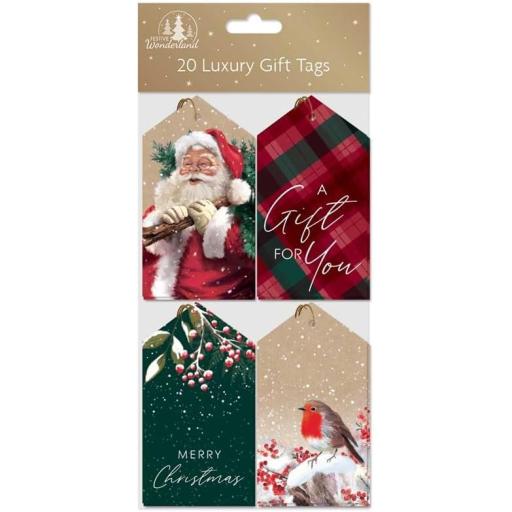Tallon Luxury Christmas Gift Tags, Traditional - Pack of 20