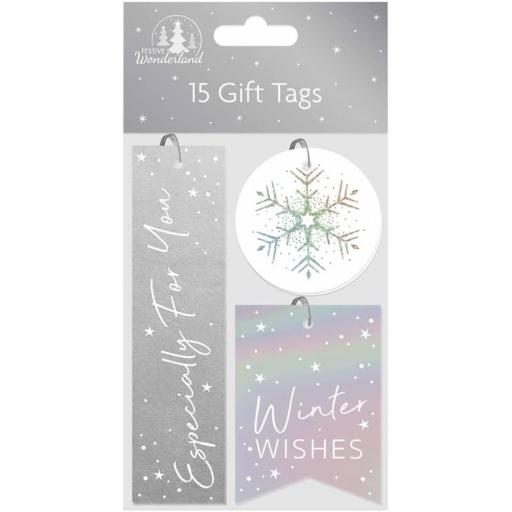 Tallon Christmas Gift Tags, Silver - Pack of 15