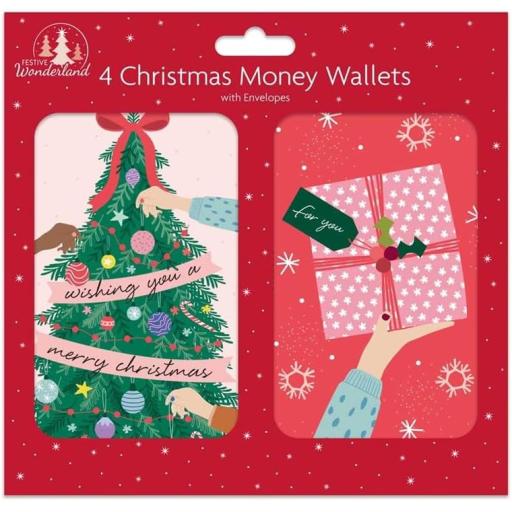Tallon Christmas Xmas Money Wallets Contemporary - Pack of 4