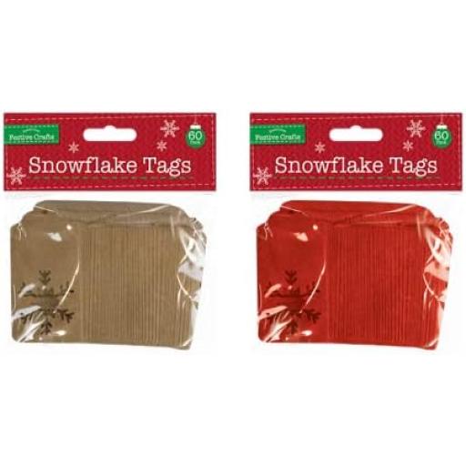 Gem Festive Christmas Die-Cut Snowflake Tags - Pack of 60