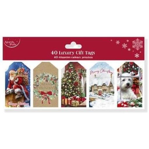 Eurowrap North Pole Traditional Luxury Gift Tags - Pack of 40