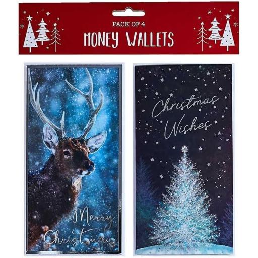 Partisan Christmas Money Wallets, Stag & Tree - Pack of 4