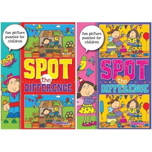 Squiggle A4 Spot The Difference Puzzle Books - Set of 2