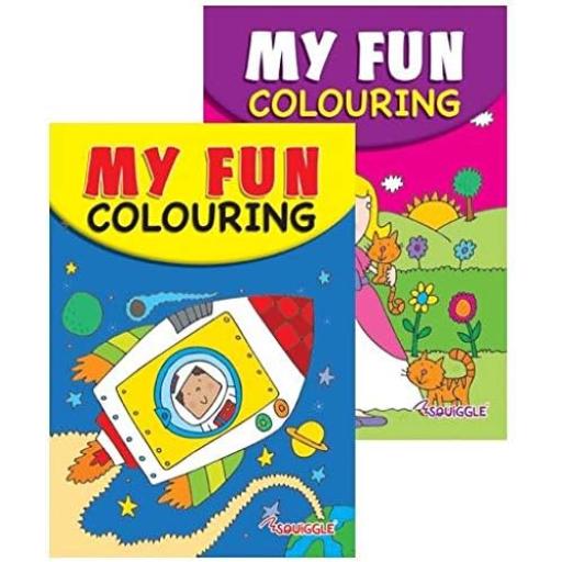 Squiggle A5 My Fun Colouring Books, Space & Princess - Set of 2