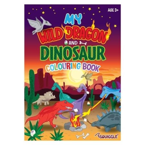Squiggle My Wild Dragon & Dinosaur Colouring Book