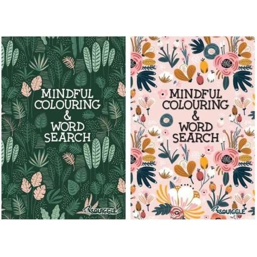 Squiggle A5 Mindful Colouring & Wordsearch Books - Set of 2