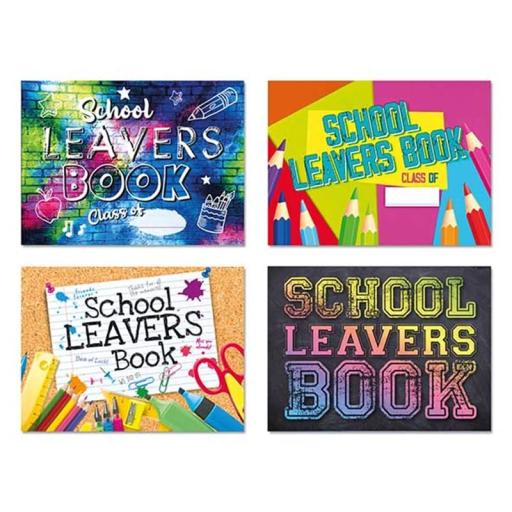Tallon 100pg A6 School Leavers Book, Assorted Designs - Pack of 12